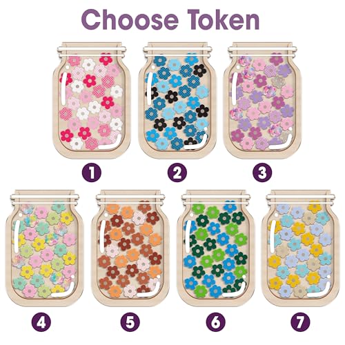 Image of Personalized Flower Magnetic Reward Jar Colorful Tokens Kids Potty Training Behavior Chart for Toddlers Classroom Management Teacher Tools Back to School Gifts for Boys Girls