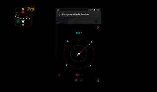 Compass with declination