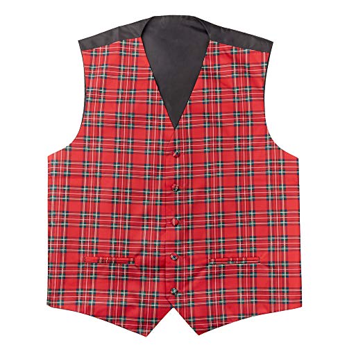 Jacob Alexander Red Christmas Plaid Men's Vest