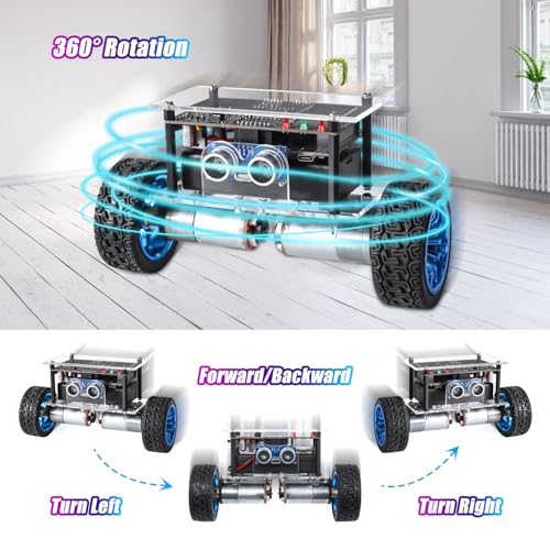 MIOYOOW DIY Self-Balancing Robot Car Kit, Soldering Practice STEM Project with Ultrasonic Obstacle Avoidance, WiFi + IR Dual Control, Electronic Solder Engineering Kit for Kids Ages 15+ - Image 6