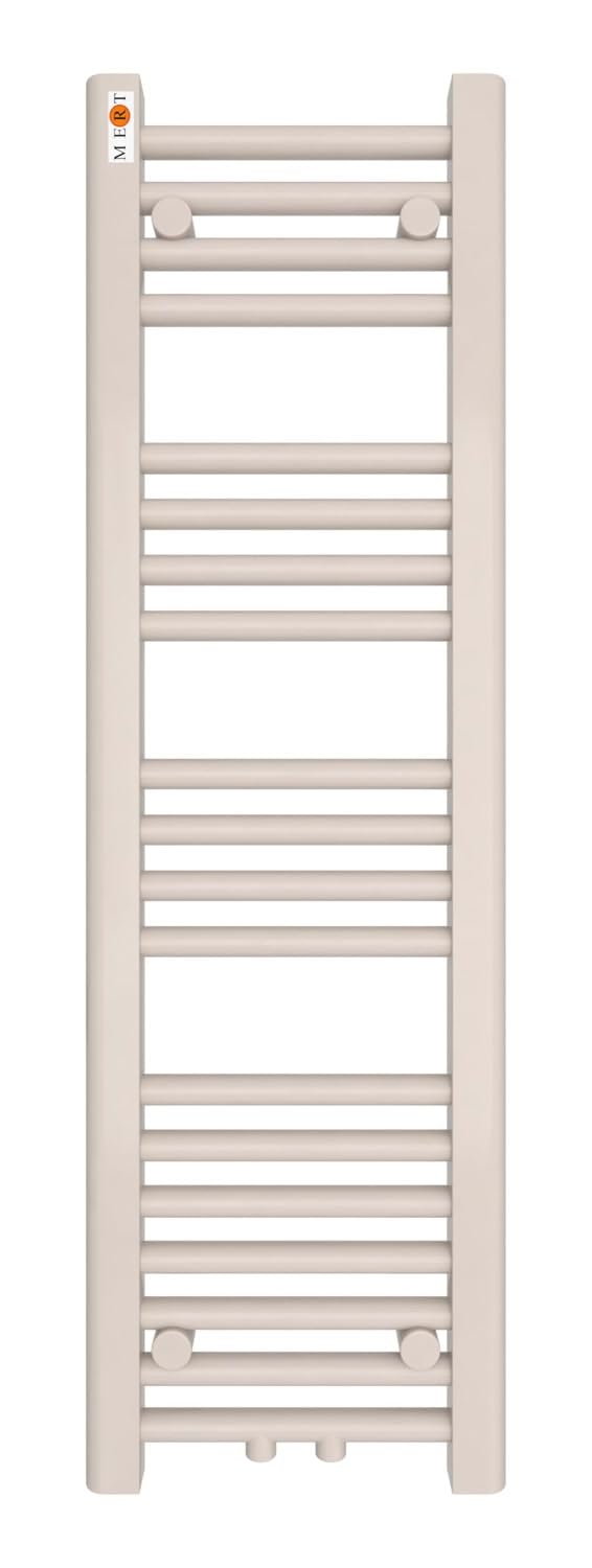 Badheizkörper Weiß 300x1000 mm – Handtuchheizkörper mit Mittelanschluss – Design Heizkörper Badezimmer – Wandheizkörper Stahl – Handtuchtrockner & Raumheizung
