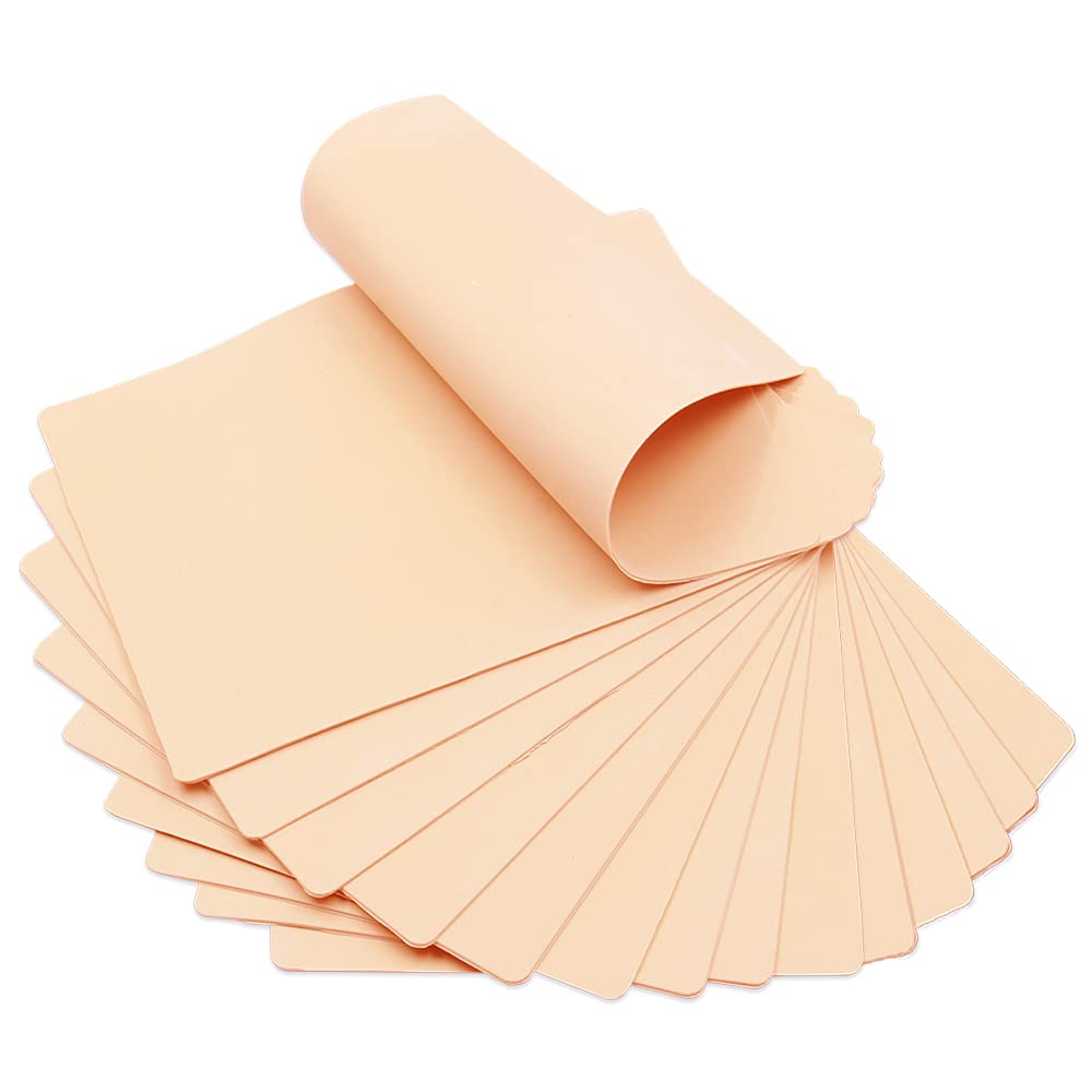 CINRA Double Sides 15 Sheets 7.4x5.6" Blank Tattoo Practice Skin, Soft Silicone Pads for Tattoo Supplies