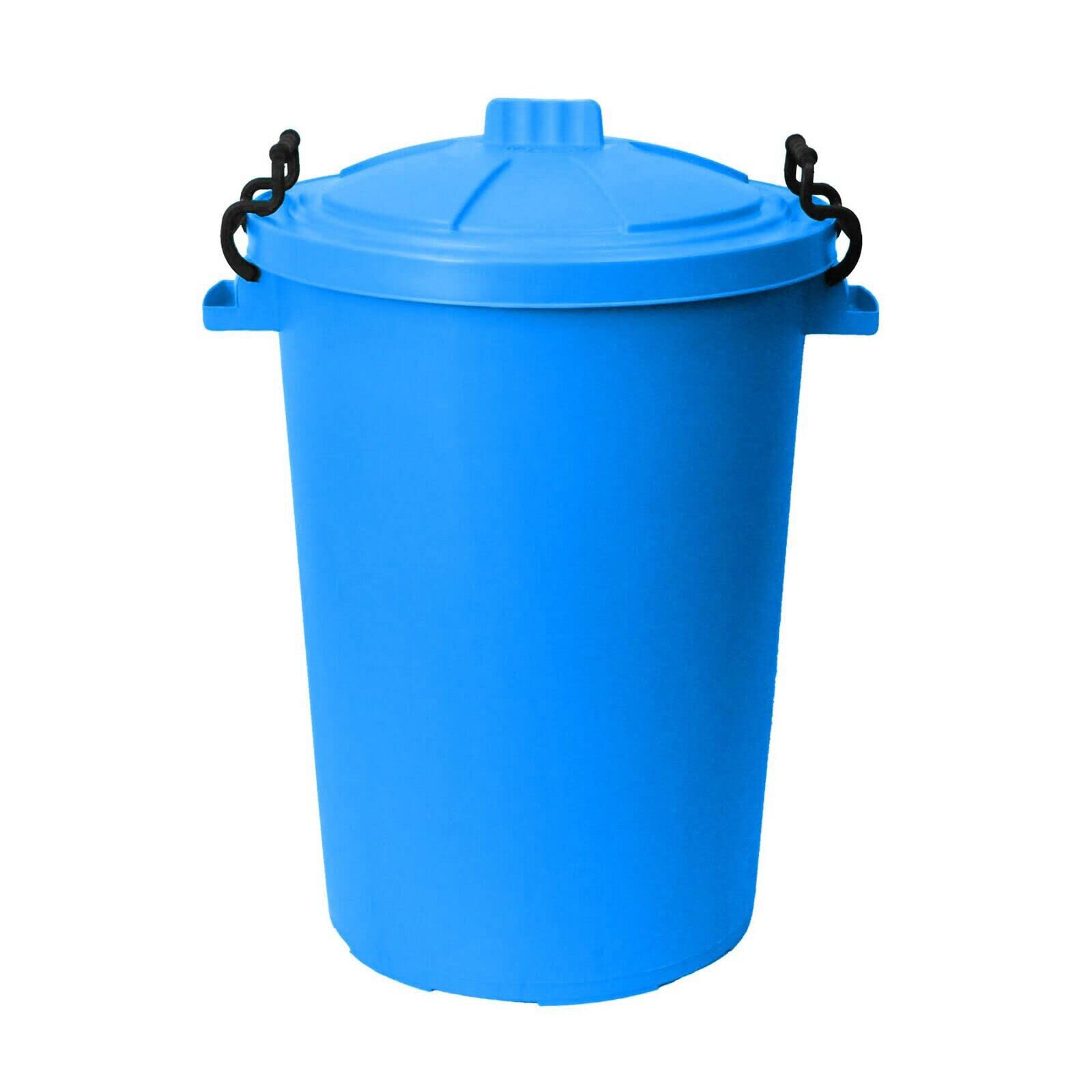 1 x 50L Litre large Sky Blue Heavy Duty Colour Plastic Bin Garden Dustbin Refusal Waste bin Storage unit with Clip locking lid For Recycle Home Kitchen Indoor Outdoor Rubbish Waste Animal Feed