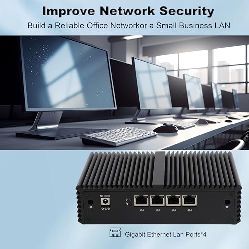 Image of Mini PC Firewall K4210YL with Core i5-4210Y (4Gb Ddr3 Ram 128Gb SSD) Fanless PC, 4 Intel Gigabit LAN, 1*COM RS232, AES-NI, Used as a Router /Firewall /Proxy /Home Office Computer