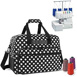 Maquina De Coser Con Puntada Overlock Yarwo Maletas de Transporte para Máquina de Coser Overlock, Bolsa para Máquina de Coser Adecuado para la mayoría de Las Overlock universales, con Acolchado y Fondo Antideslizante, Puntos Negros