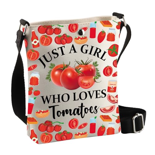 BDPWSS Tomato Crossbody Bag Tomato Lover Gift Fruitarian Gift Vegetarian Handbag Tomatoes Themed Gift Farmer Gardener Gift
