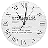 Bridesmaid definition pvc clock primitive quotes round wall clock with roman numerals dictionary artwork 12in battery operated pvc clock decoration for bedroom kitchen dinning room office  urban country home decor
