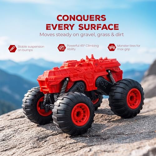 Image of Moon Rover Remote Control Car 4x4 | 1:12 Scale | 40 KM /H High-Speed | 4WD Off-Road | 360 Rotation | 45 Climb | 2.4GHz Signal | 7.4V Rechargeable Battery | Fun Learning Toy for 6-12 Year - Red