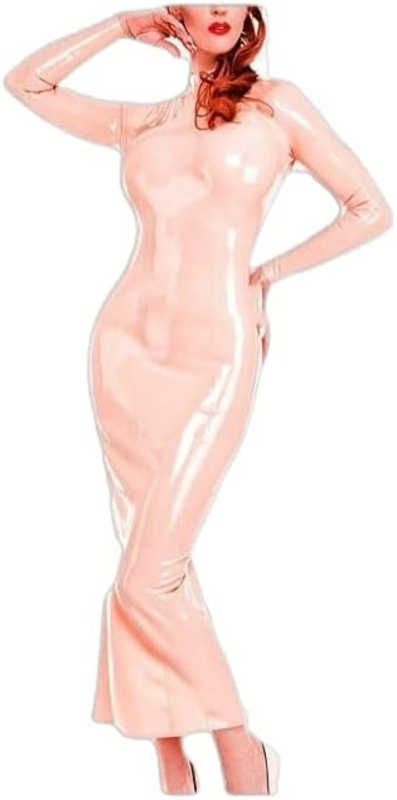 Amazon.com: Pink Sexy Latex Dress with Two Zippers at Back Rubber Gown  Bodycon Playsuit,Light Pink,3X-Large : Clothing, Shoes & Jewelry
