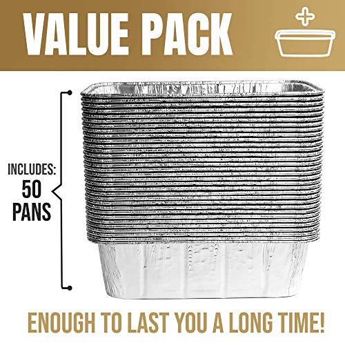 Buy Aluminum Bread Loaf Pans (50 Pack) 8.5"x4.5" Foil Bread Pans
