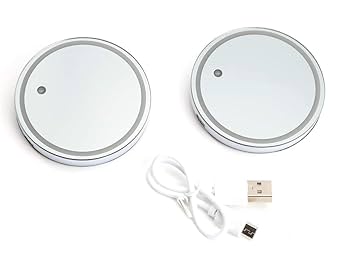 LEDカップホルダーイルミネーション ホワイト 5セット Amazon | RGB ドリンクホルダー イルミネーション 68mm 2個
