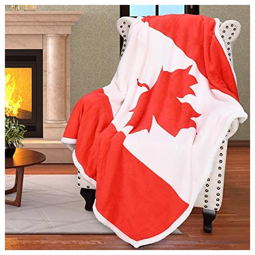 When Is Canadian Thanksgiving - 51Mr2BF5StL. SS520 - Sale is Live - 2026 Catalonia Sherpa Fleece Blanket,Canada National Flag Maple Leaf Print Patriotic Plush Super Soft Warm Reversible Polar Throws for Couch Bed 60” x 50”