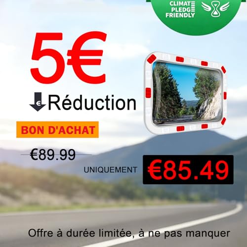 Miroir de garage avec support ajustable moveland contre les angles morts