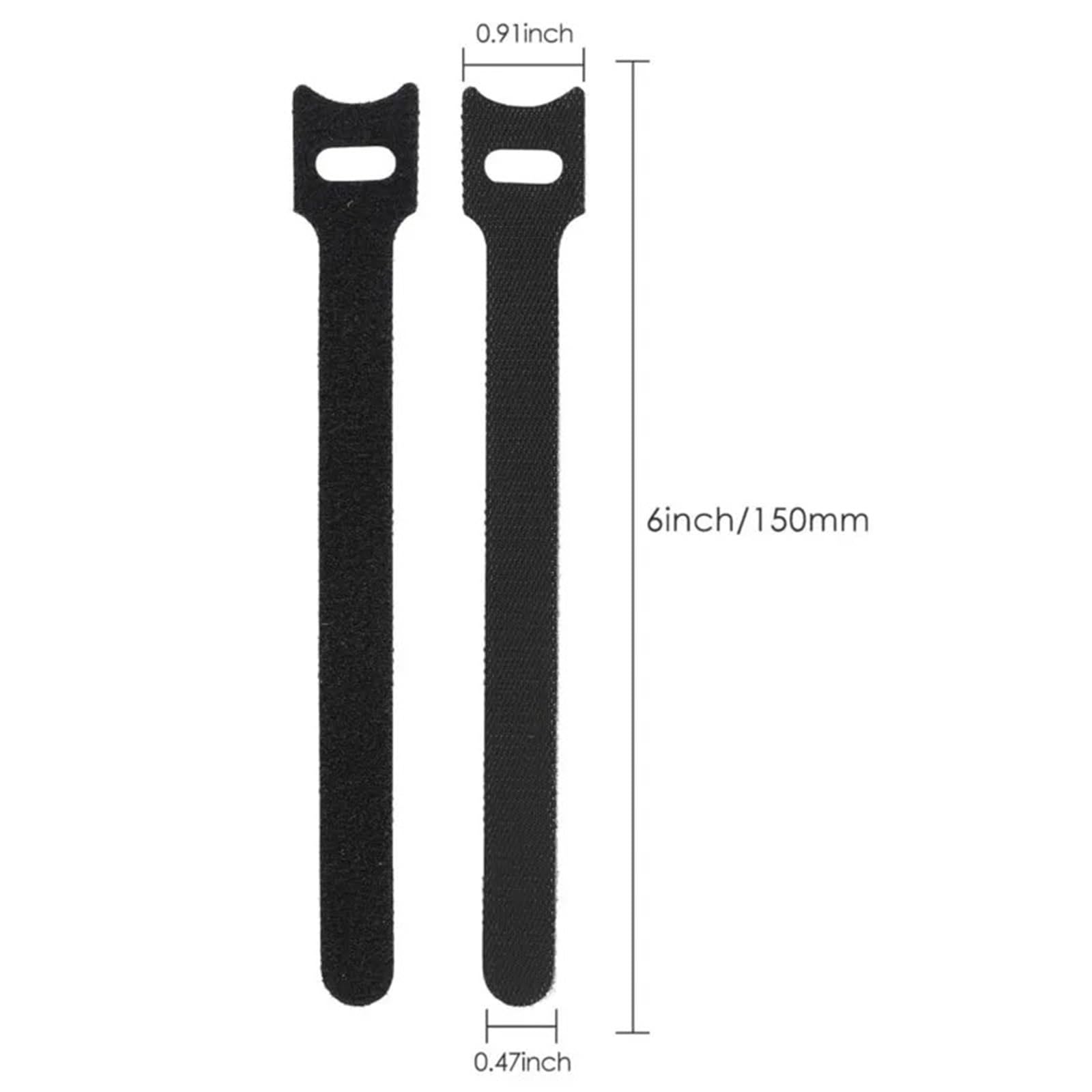 Câble Management Sangles 10-100 pièces attaches de câble en Nylon 150MM organisateur enrouleur fil crochet boucle sangle sur chargement écouteur souris cordon(100Pcs)