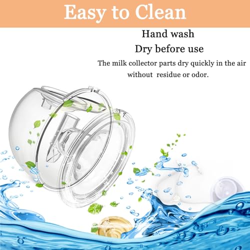 Wearable Milk Collection Cup, Hands Free Breast Pump Accessories Replacement, Milk Collector Compatible with Most Electric Breast Pump,Zomee/Spectra/Medela/Ameda/Freemie Collection Parts(24 mm 2Pcs)