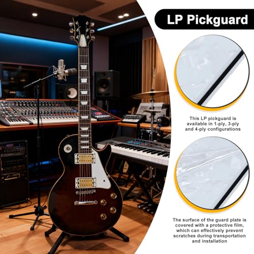 Pickguard guitare LP blanc perle 4 plis avec son support chromé argenté durable