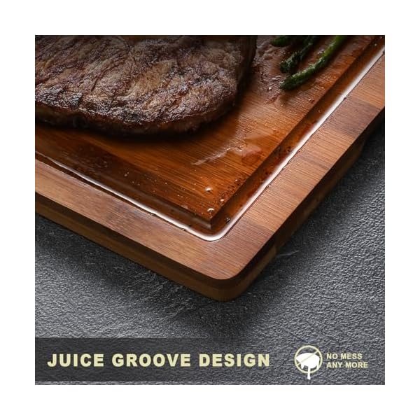 Hiware wood cutting boards for kitchen heavy duty bamboo cutting board with juice groove bamboo chopping board set for meat vegetables 18 x 12  urban country home decor