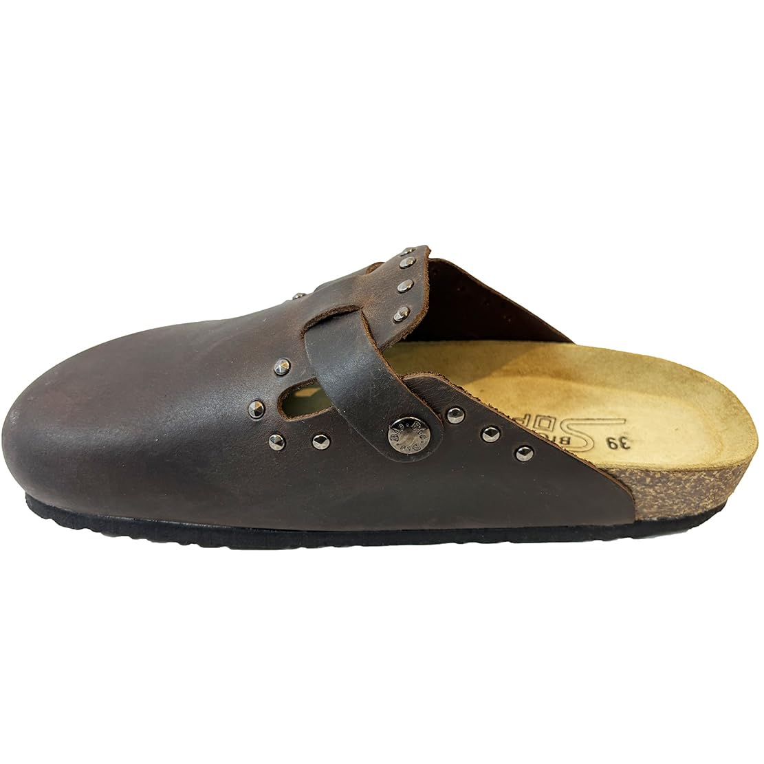 Sabot BORCHIATA donna vera pelle e borchie SIBYLLA ROCK cinturino e sottopiede SOFT - MADE IN ITALY