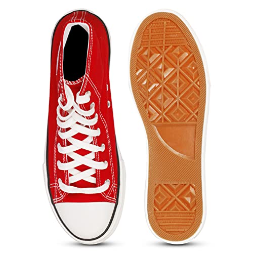Image of MOZAFIA Men's High-Top Canvas Sneakers - Stylish, Comfortable Lace-Up Casual Shoes, Durable Fashion Streetwear Kicks.