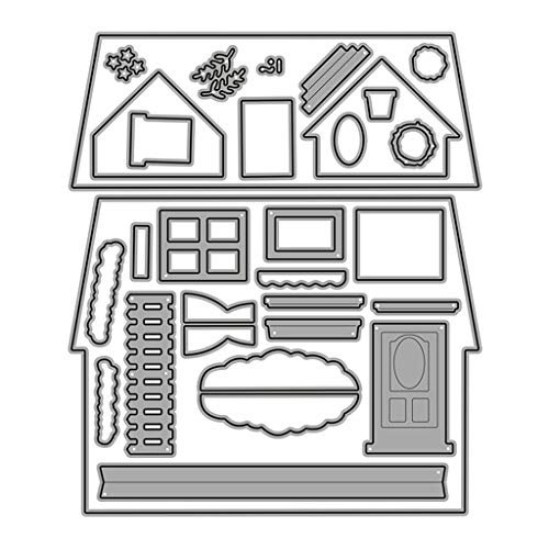 Koehope Stanzschablonen Metall Stanzformen Haus Silber Schneiden Schablonen für DIY Cutting Dies Scrapbooking Album, Schneiden Schablonen Papier Karten Sammelalbum Deko Cover