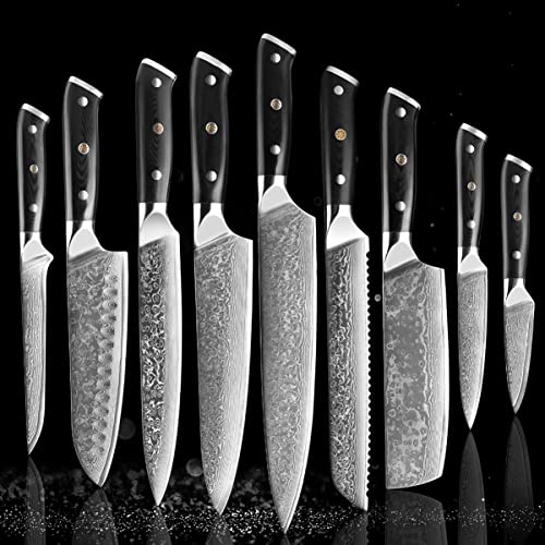 Set Cuchillos Cocina 9 Piezas Acero Inox Base