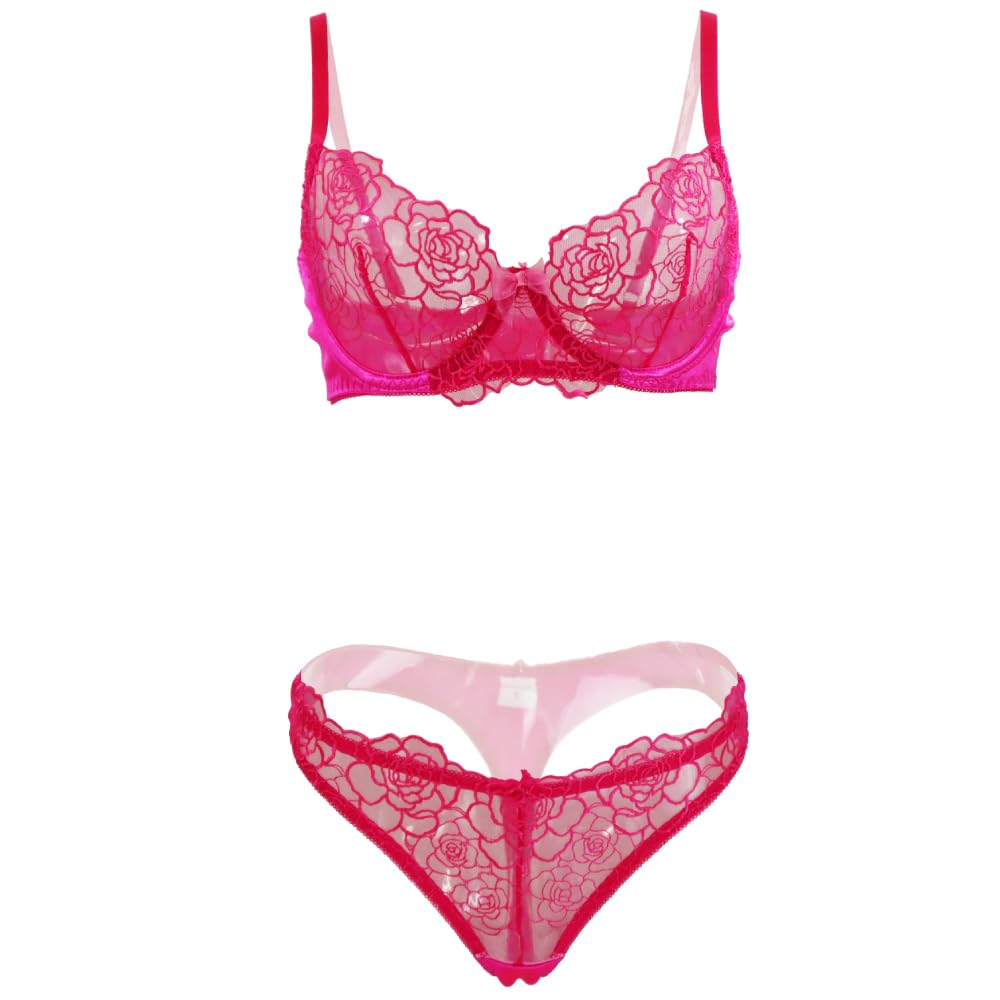 Amazon | [ブラックオーメン] シースルー ブラ ワイヤー入り Tバック