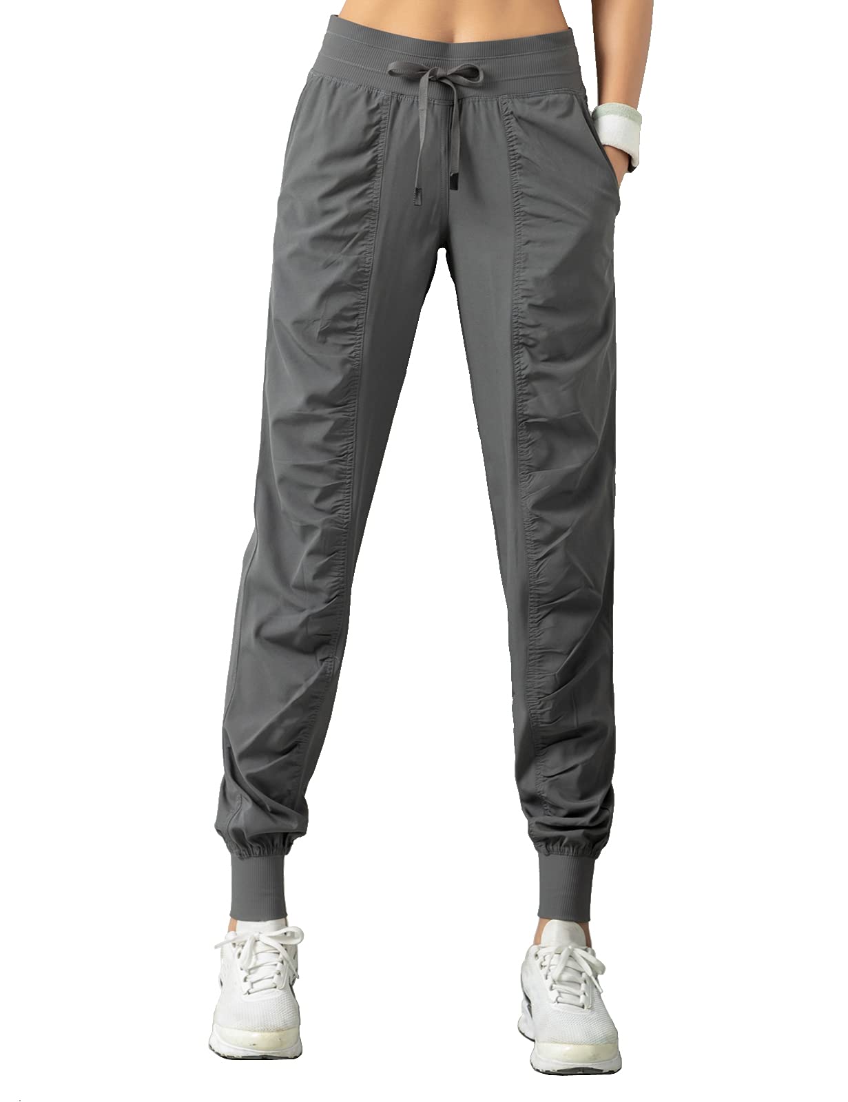 TOPLAZA Pantaloni Sportivi Joggers Donna Pieghettato Vita Alta con Tasche