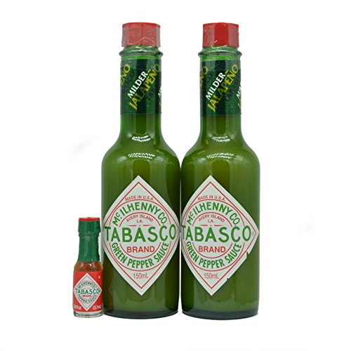 Salsa de pimienta verde grande de Tabasco, paquete de 148 ml de 2 y 1 Mini Tabasco
