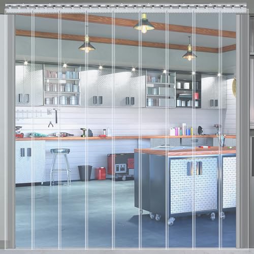 SHANNA Rideau à Lanières en PVC 9 Pièces 121 * 213cm, Rideau à Lamelles Transparent, Rideaus Laniere Portes Intérieures Portes moustiquaires pour...