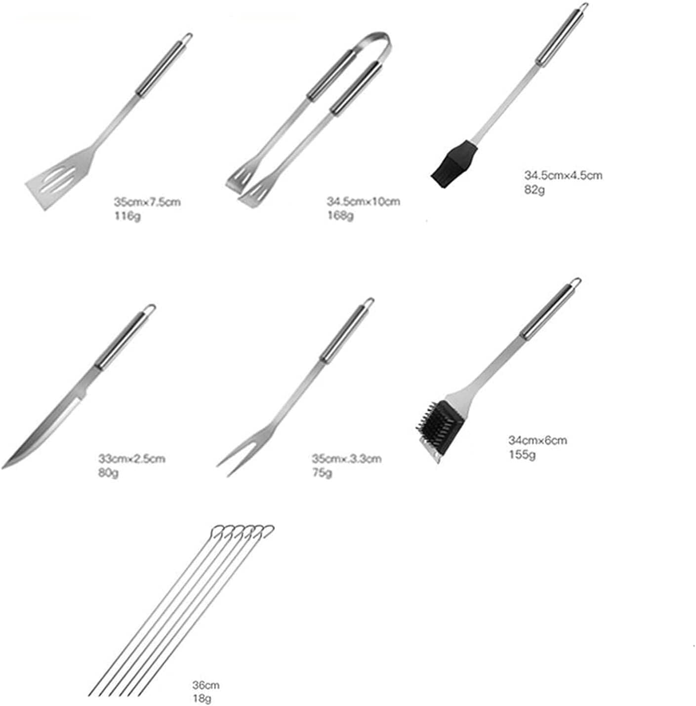 Set di 12 Accessori per Barbecue, Kit di Utensili per Barbecue in Acciaio Inossidabile per Uomini, Donne, Campeggio e Barbecue in Giardino