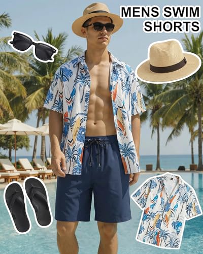 Image of Justay 2 in 1 Mens Swim Trunks 7 Inch, Beach Swim Shorts with Pockets | Swimming trunks, bathing suit, Compression Liner, Quick Dry, Swimsuit, Beach Vacation, Summer Swimwear, Gifts