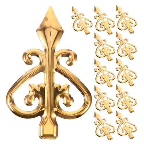 Remates de valla Ciieeo de aluminio dorados: 12 puntas de lanza ornamentales para cercas