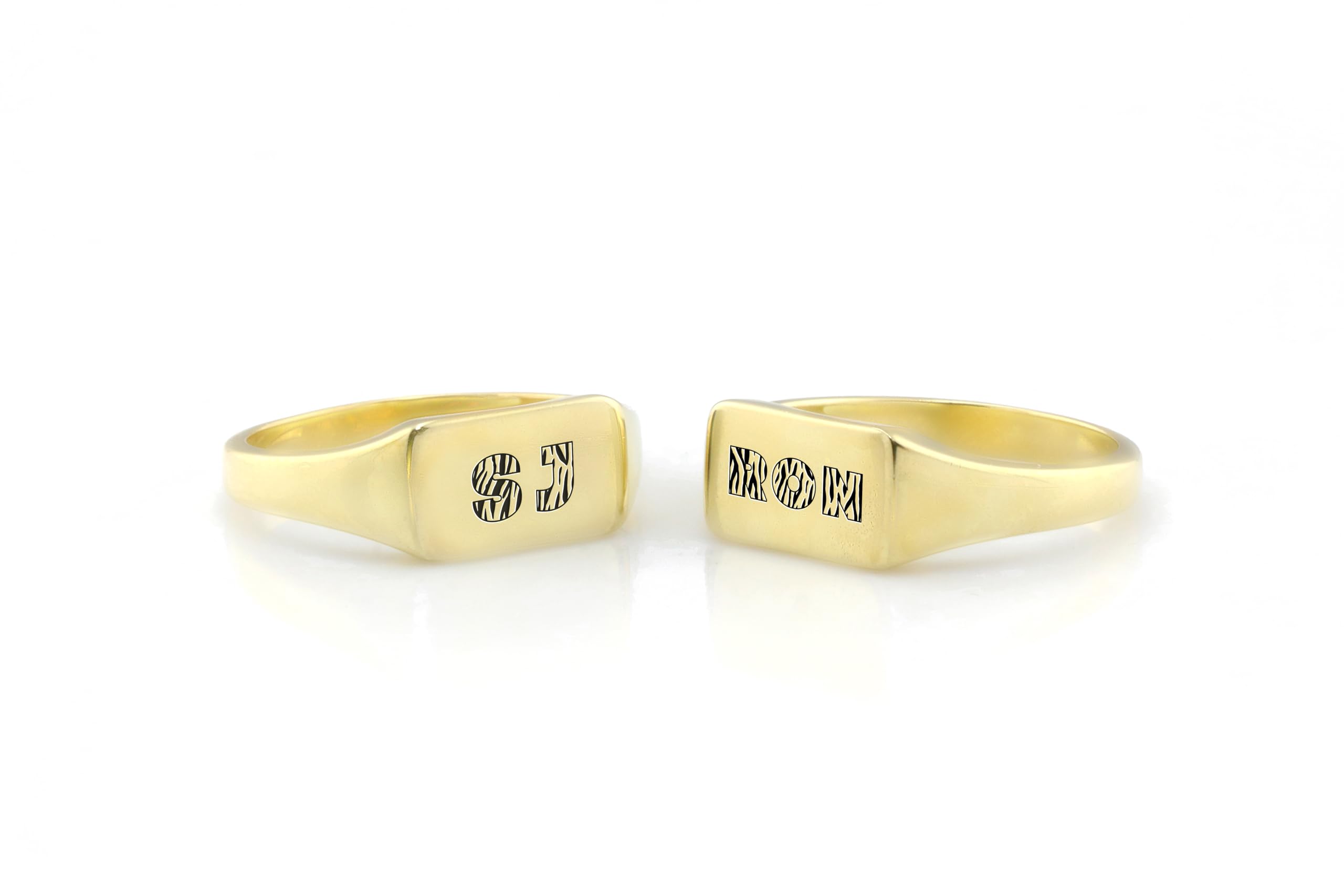 Personalisierte Paare Initialen Ring - 14k Gold Jahrestag Siegelring - Benutzerdefinierte Name Ring - Geschenk für sie