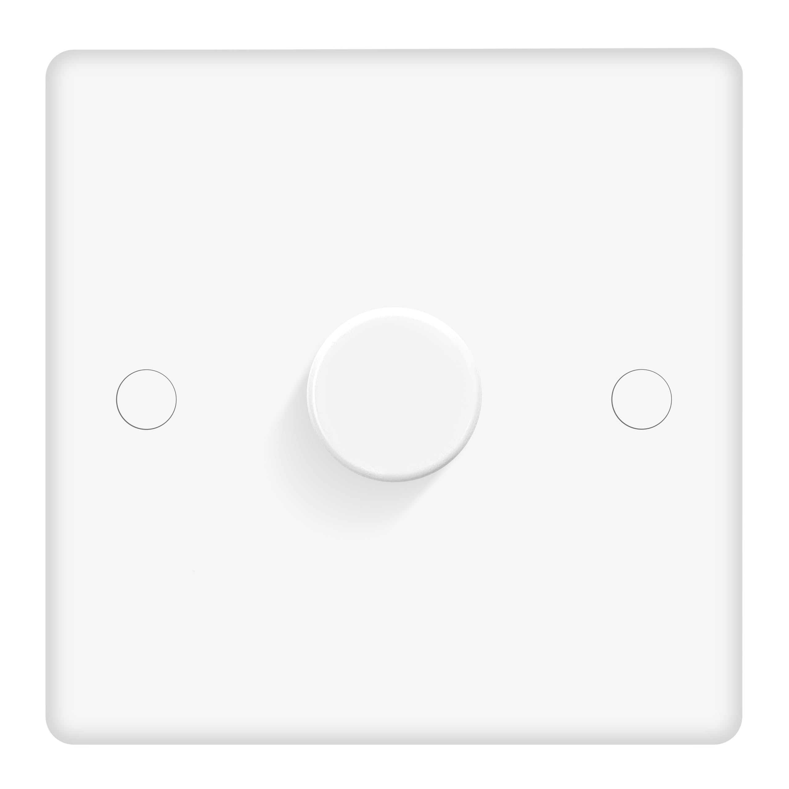 EVOGES Vector Push Dimmer Switch – White Gloss, LED Compatible, 250VA, 1 Gang or 2 Gang Options (1 Gang)