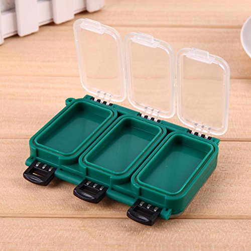 Ganchos de peixe limpos, 6 compartimentos à prova d'água, caixa de armazenamento de pesca dupla fac
