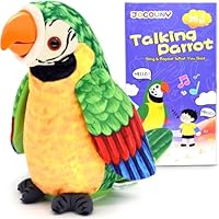 Toddler Toys, [ Volume Adjustable ] Talking Parrot Repeats What You Said, Mimicking Singing Interactive Toy Electronic Stuffed Animals Plush Pet Doll for Babies Kids Boys Girls Party Birthday Gifts