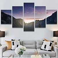 SIGNWIN 5 Panel Canvas Wall Art Setting in The Trees for Home Decorations Ready to Hang - 60