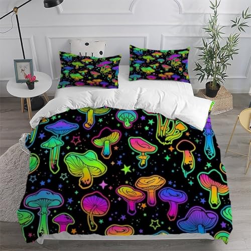 Housse de couette plantes et fleurs 260x220 imprimé microfibre super king