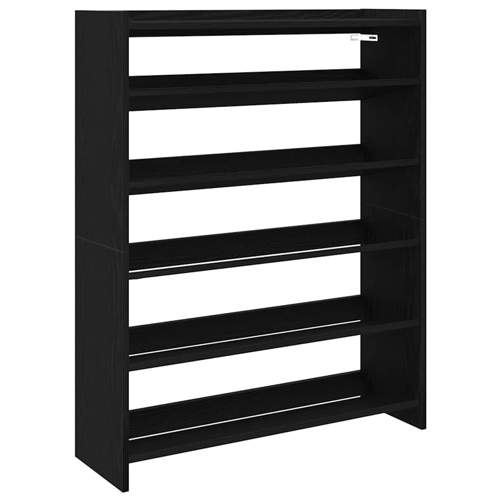 vidaXL Shoe Rack Black 80x25x100 cm Engineered Wood, shoe storage, shoe shelf, shoe cupboard, shoe cabinet, shoe storage cabinet, shoe organiser