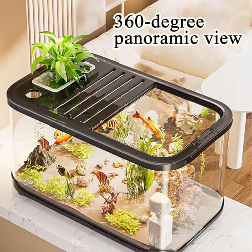 Kit aquarium ventilé avec escalier pour tortue et décors