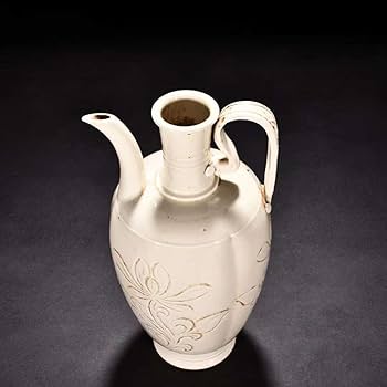 Amazon.co.jp: 宋定窯白磁刻花卉文水注執壺唐物陶磁器中国美術