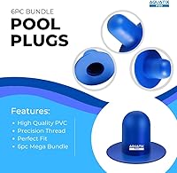 Vista 2 de Aquatix Pro 6 tapones de orificio para bomba de piscina, para piscinas sobre el suelo Intex, Bestway, Coleman y Summer Escape, tapones de pared