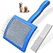 2PCS Slicker Brush for Dogs & Pet Comb,Professional Dog Grooming Brush (Goldendoodles,Poodles,Labradoodles) with Extra Long Pins to Effectively Remove Tangles, Knots and Mats (Blue, Gentle Large)