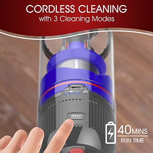 WOWGO Cordless Stick Vacuum Cleaner - 20Kpa Powerful Suction Handheld Vacuum with Adjustable Tube and HEPA Filter for Hard Floor, Carpet and Car