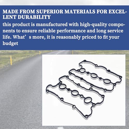 Image of 2Pcs Left & Right Engine Valve Cover Gasket Set VS50865R VS50541 Compatible with Audi A4 A5 A6 A7 A8 Q5 Q7 S4 3.0L 3.2L V6 2008-2019│Volkswagen Touareg 2011-2015 06E103483Q 06E103484P