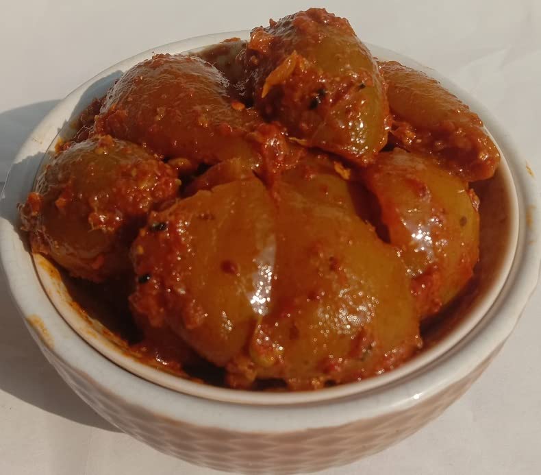 Miniatura 4 de Punjabi Limón Pickle Fresco Casero LimónNeembu Ka Aachar (400G) - Receta de la madre  Pepinillo orgánico del norte de la India  Pepinillo de limón
