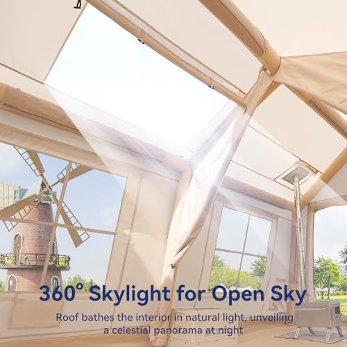 Carpa inflable para 8-10 personas con 2 divisores y techo skylight miniatura 3