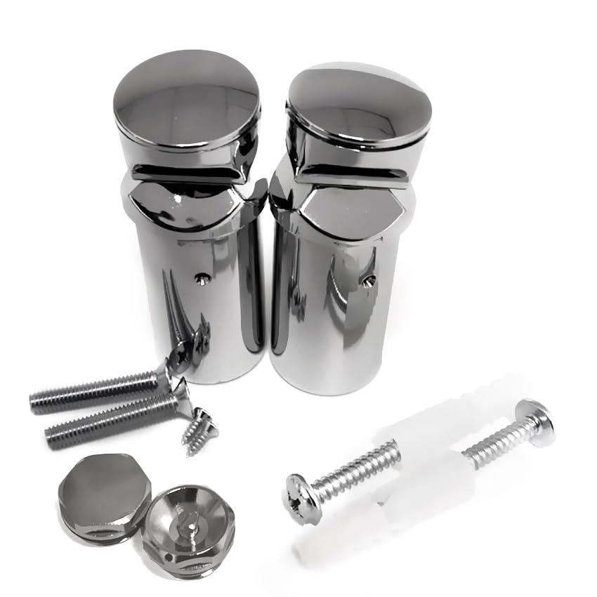 Radiator Accessories,Towel Rail Radiators Universal Brackets Chrome,White,Black, Radiator Valves (Chrome Double Brackets With Plugs)