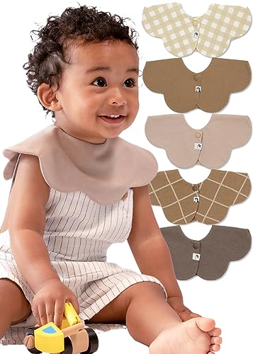 Image of Konny Baby Bibs 3/5/7-Pack Set, 360 ​​° Rotate, Soft and Absorbent Bandana Drooling for Boys Girls baby Essentials