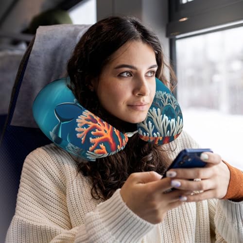 Almohada de espuma viscoelástica de viaje U miniatura 5